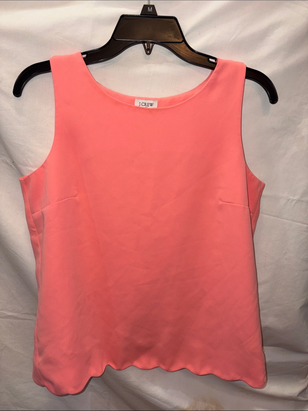 J. Crew Coral Pink Scallop-Hem Sleeveless Tank